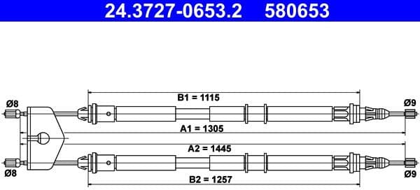 Cable Pull, parking brake 24.3727-0653.2 - image 2