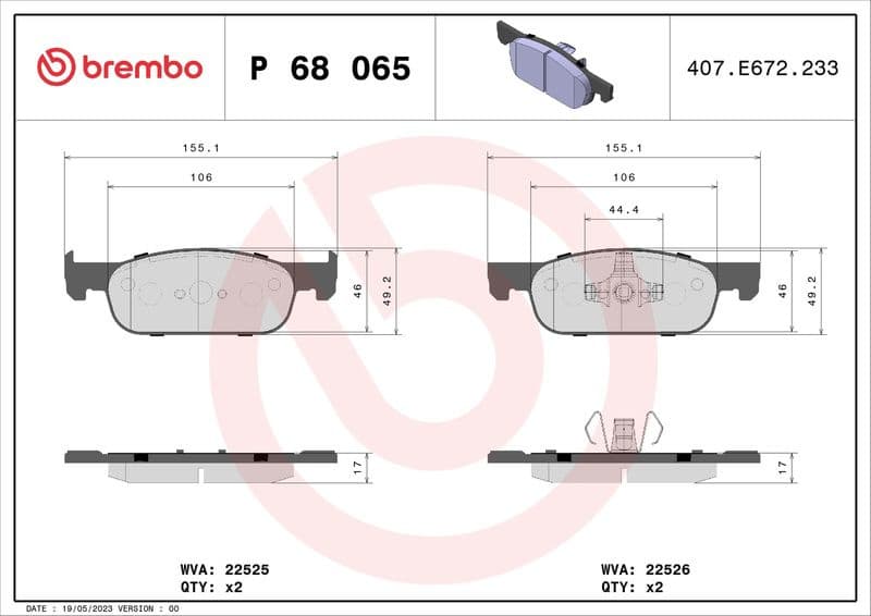 Brake Pad Set, disc brake XTRA LINE P68065X - image 2
