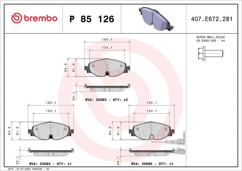 Brake pads front, Top Quality P85126 - image 3