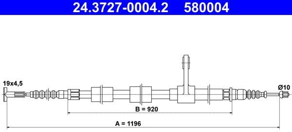 Cable Pull, parking brake 24.3727-0004.2 - image 2