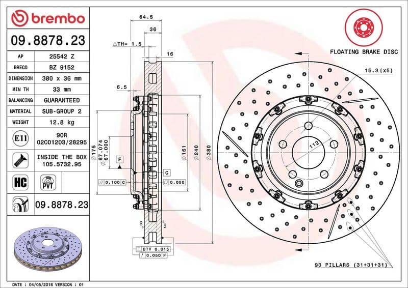 Brake Disc PRIME LINE - Floating 09.8878.23 - image 3
