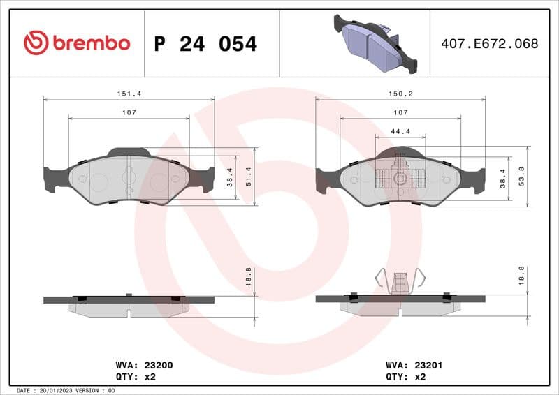 Brake Pad Set, disc brake PRIME LINE P24054 - image 3