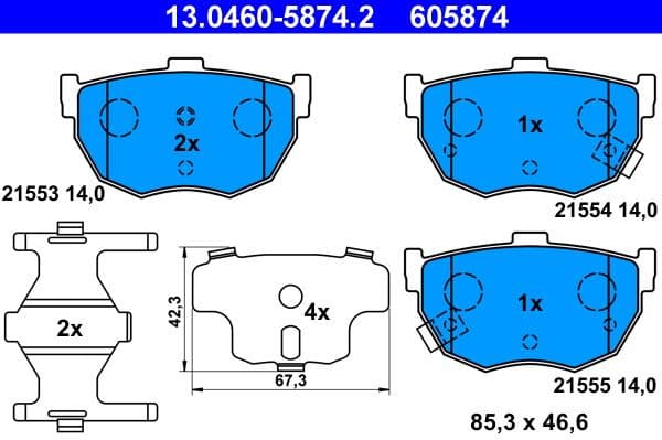 Brake Pad Set, disc brake 13.0460-5874.2 - image 2