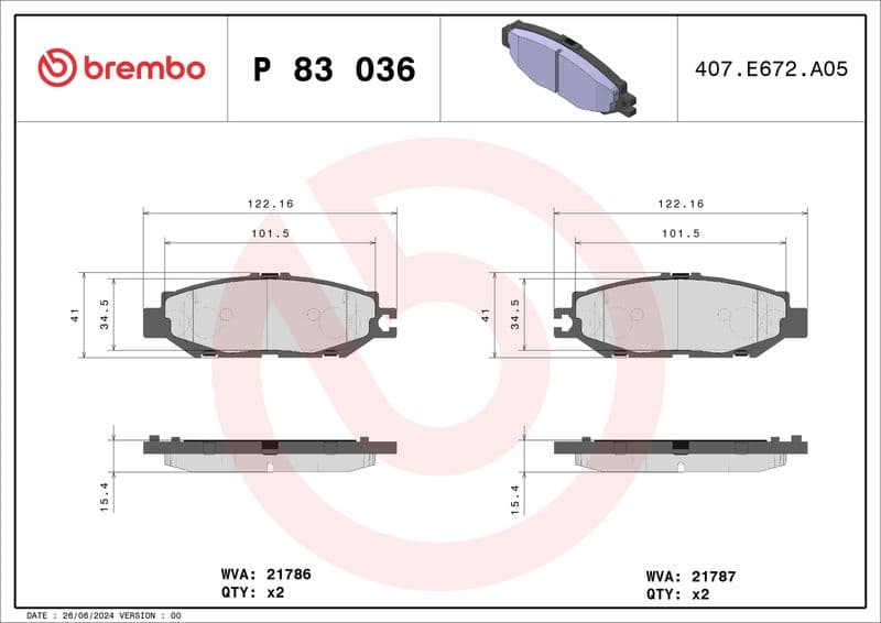 Brake Pad Set, disc brake PRIME LINE P83036 - image 3