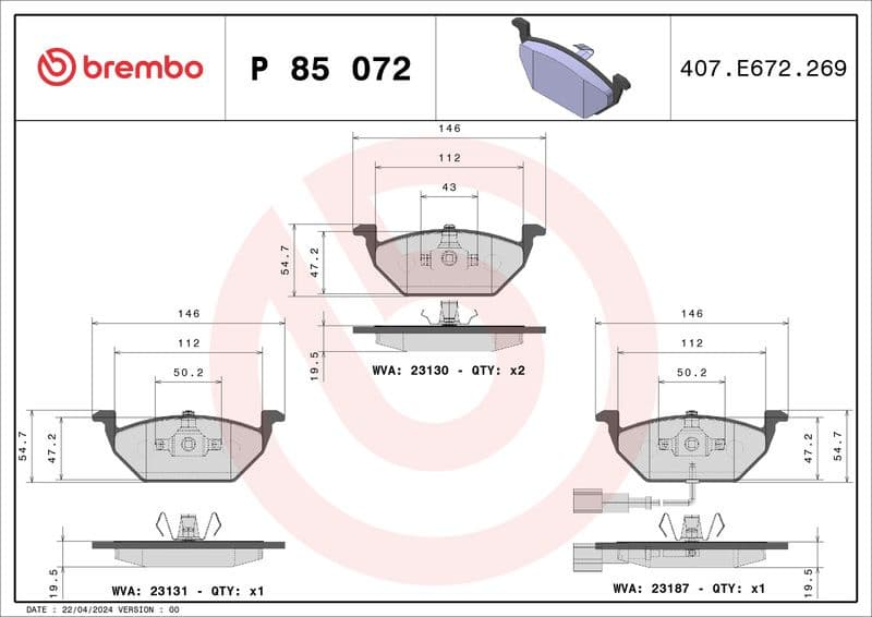 Brake pads front, Top Quality P85072 - image 3