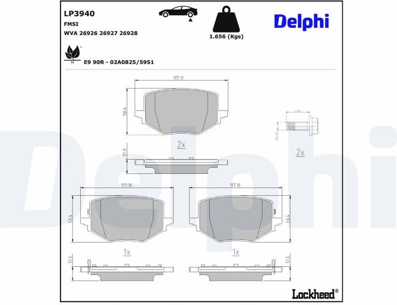 Brake Pad Set, disc brake LP3940