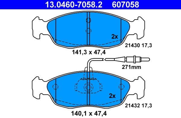 Brake Pad Set, disc brake 13.0460-7058.2 - image 2