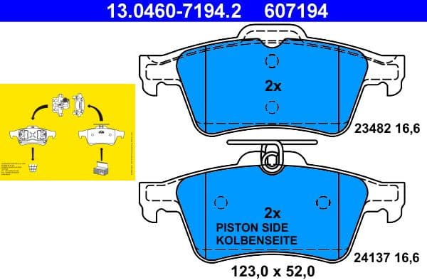 Brake Pad Set, disc brake 13.0460-7194.2 - image 2