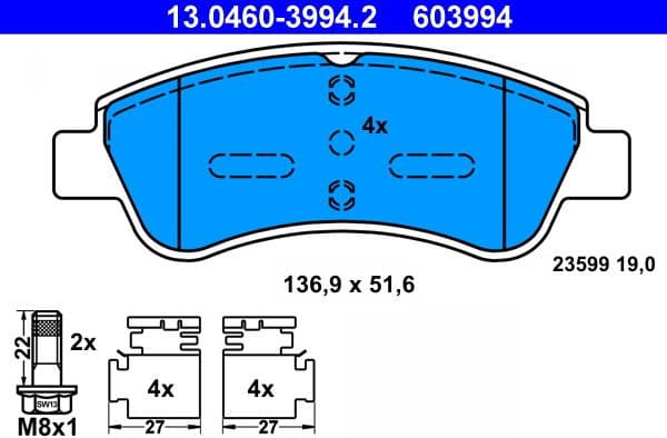Brake Pad Set, disc brake 13.0460-3994.2 - image 3