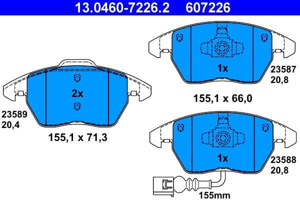 Brake Pad Set, disc brake 13.0460-7226.2 - image 2