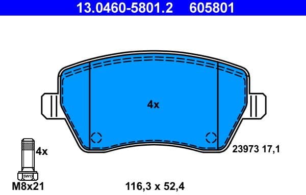 Brake Pad Set, disc brake 13.0460-5801.2 - image 2