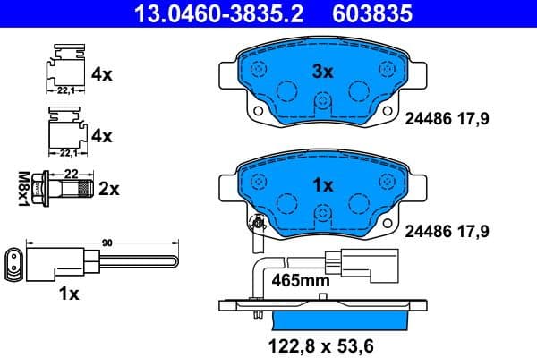Brake Pad Set, disc brake 13.0460-3835.2 - image 2