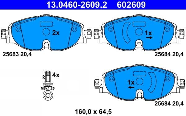 Brake Pad Set, disc brake 13.0460-2609.2 - image 2