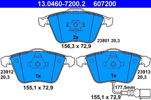 Brake Pad Set, disc brake 13.0460-7200.2 - image 2