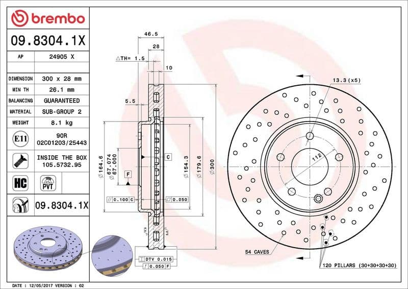 Brake Disc XTRA LINE - Xtra 09.8304.1X - image 3