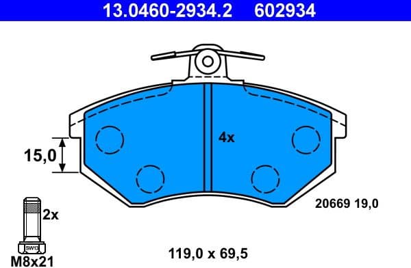 Brake Pad Set, disc brake 13.0460-2934.2 - image 2