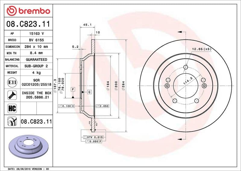Brake Disc PRIME LINE - UV Coated 08.C823.11 - image 3