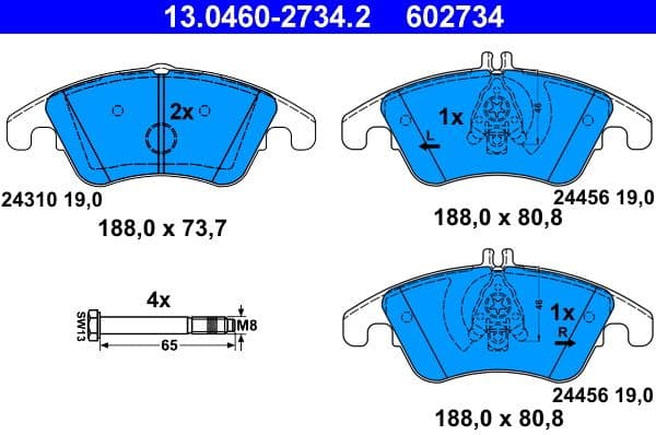Brake Pad Set, disc brake 13.0460-2734.2 - image 2