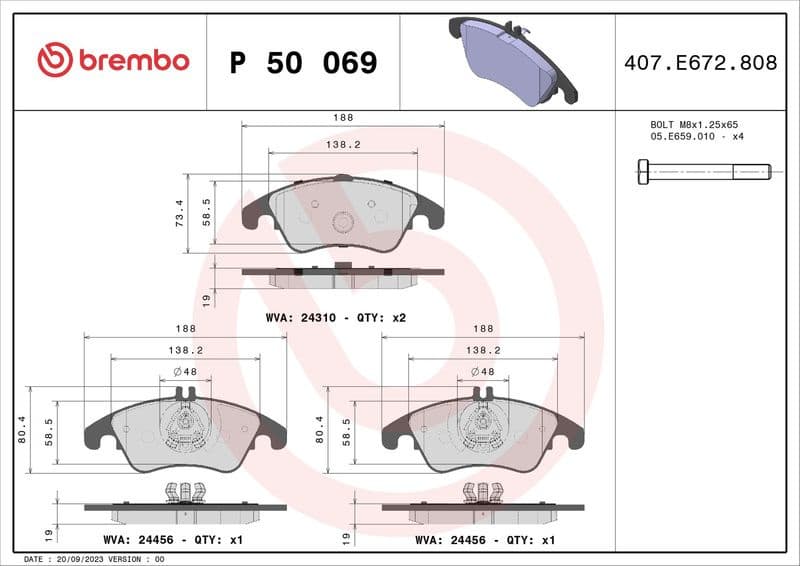 Brake pads front, Top Quality P50069 - image 3