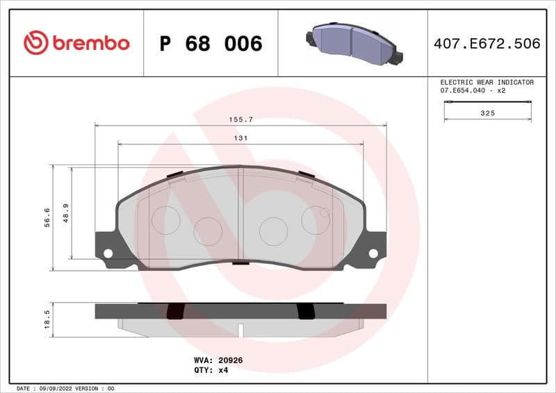 Brake Pad Set, disc brake PRIME LINE P68006 - image 3