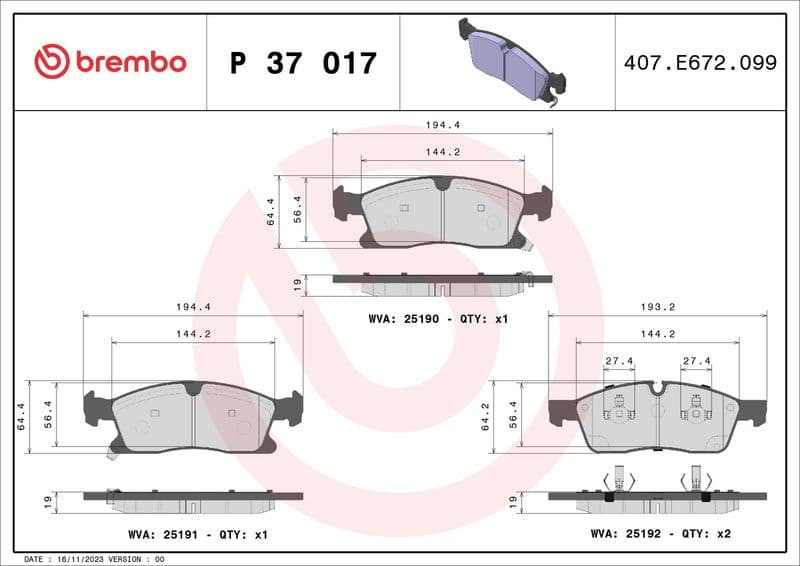 Brake pads front, Top Quality P37017 - image 3