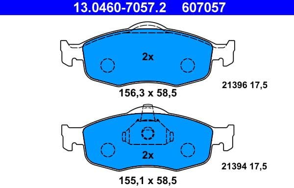 Brake Pad Set, disc brake 13.0460-7057.2 - image 2