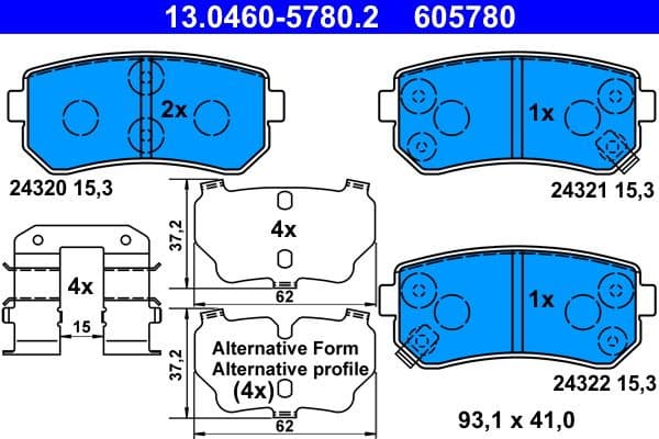 Brake Pad Set, disc brake 13.0460-5780.2 - image 2