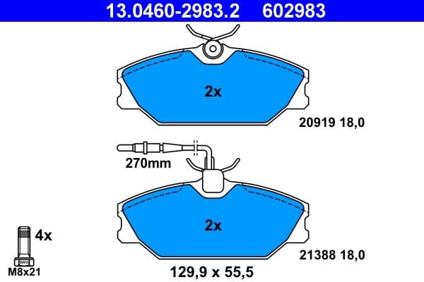 Brake Pad Set, disc brake 13.0460-2983.2 - image 2