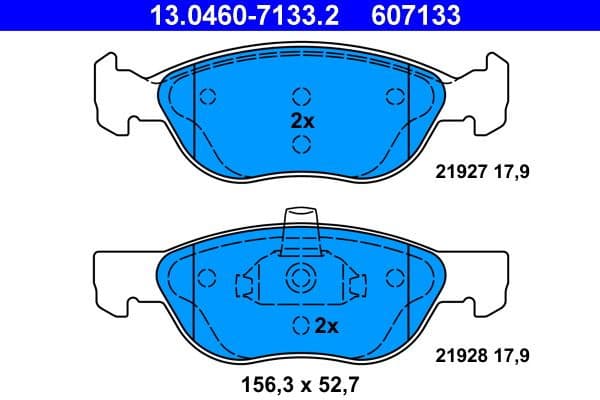 Brake Pad Set, disc brake 13.0460-7133.2 - image 2