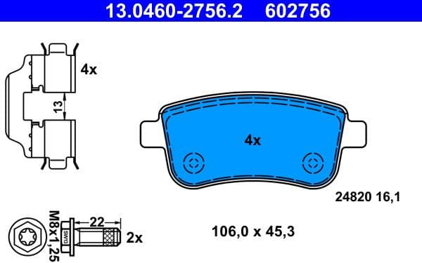 Brake Pad Set, disc brake 13.0460-2756.2 - image 2