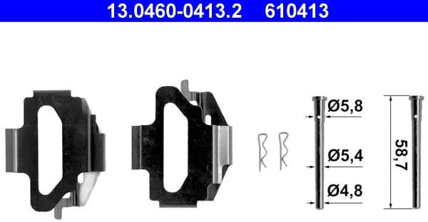 Accessory Kit, disc brake pad 13.0460-0413.2 - image 2
