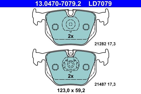 Brake Pad Set, disc brake ATE Ceramic 13.0470-7079.2 - image 2