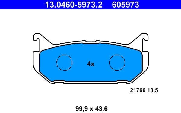 Brake Pad Set, disc brake 13.0460-5973.2 - image 2