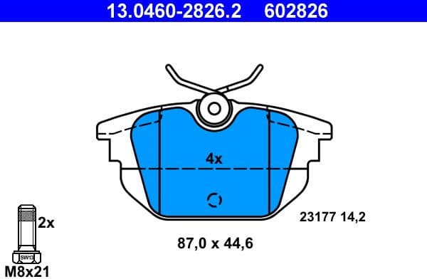 Brake Pad Set, disc brake 13.0460-2826.2 - image 2