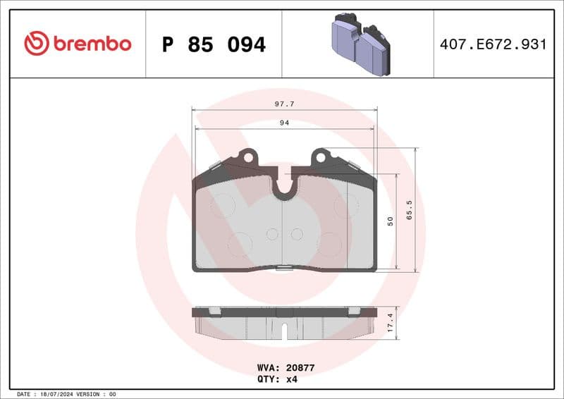 Brake Pad Set, disc brake PRIME LINE P85094 - image 3