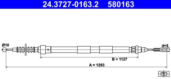 Cable Pull, parking brake 24.3727-0163.2 - image 2