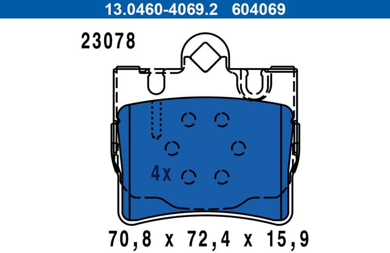 Brake Pad Set, disc brake 13.0460-4069.2 - image 2