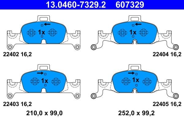 Brake Pad Set, disc brake 13.0460-7329.2 - image 2