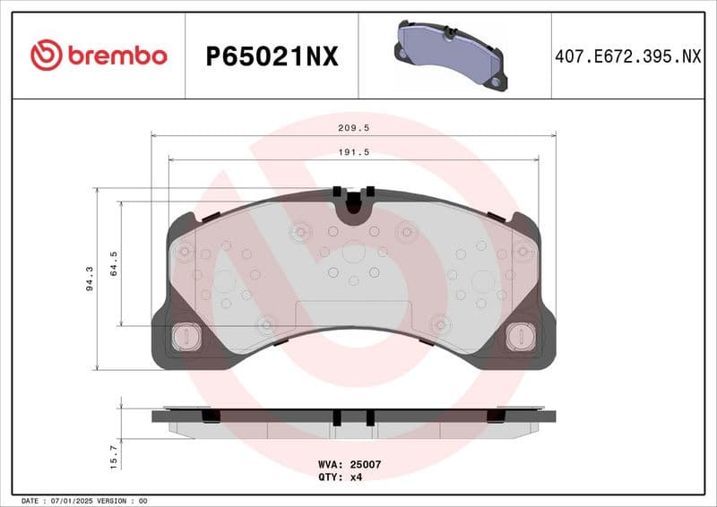 Brake Pad Set, disc brake XTRA LINE - Ceramic P 65 021NX