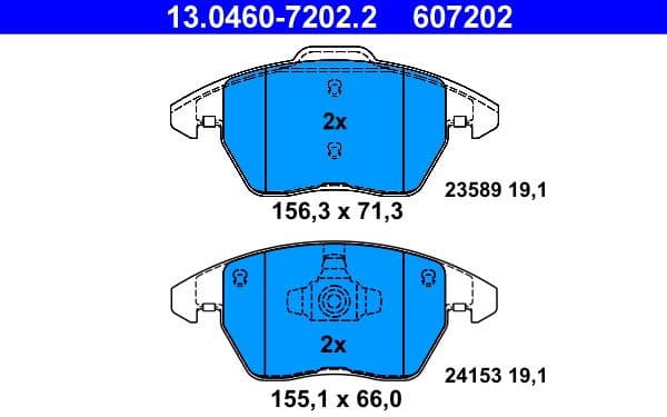 Brake Pad Set, disc brake 13.0460-7202.2 - image 2