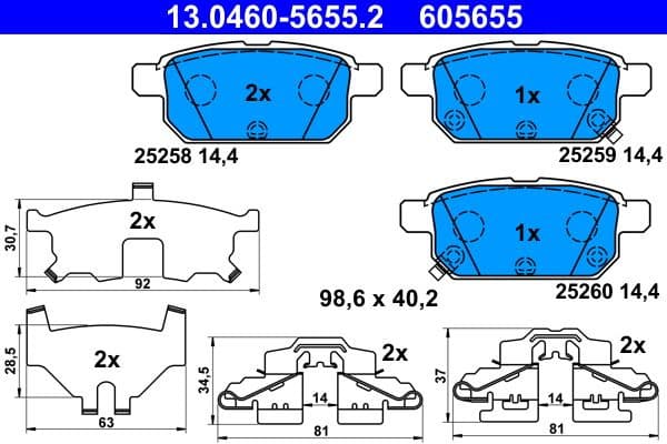 Brake Pad Set, disc brake 13.0460-5655.2 - image 2