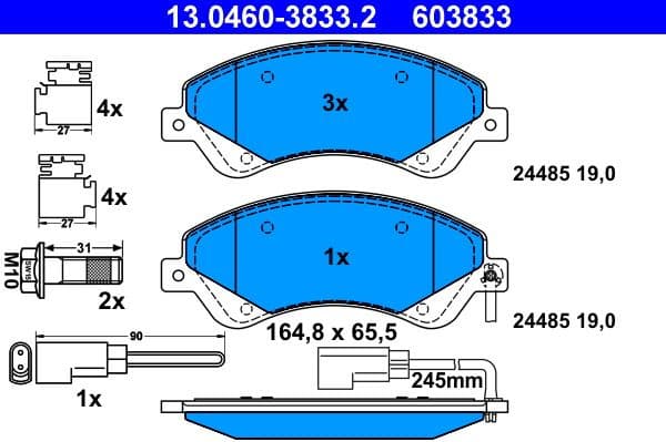 Brake Pad Set, disc brake 13.0460-3833.2 - image 2