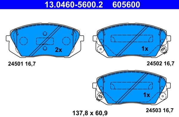 Brake Pad Set, disc brake 13.0460-5600.2 - image 2