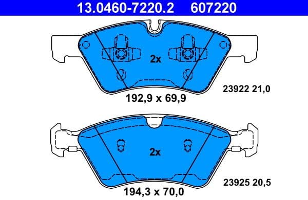 Brake Pad Set, disc brake 13.0460-7220.2 - image 2