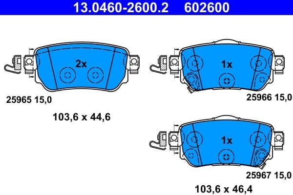 Brake Pad Set, disc brake 13.0460-2600.2 - image 2