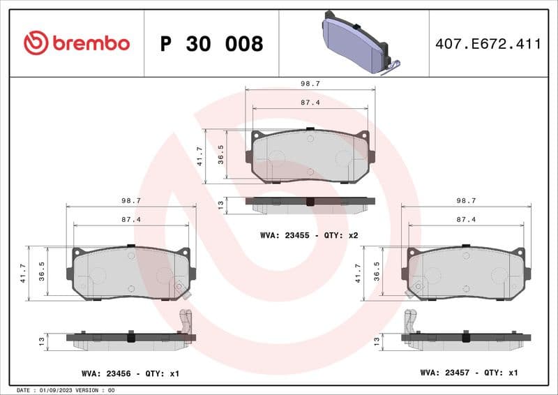Brake Pad Set, disc brake PRIME LINE P30008 - image 3