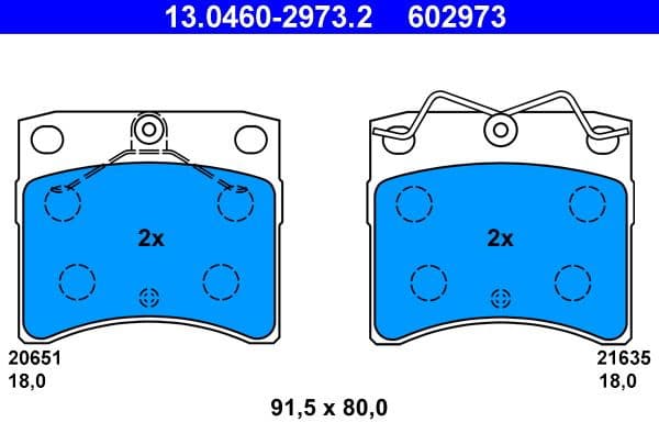 Brake Pad Set, disc brake 13.0460-2973.2 - image 2