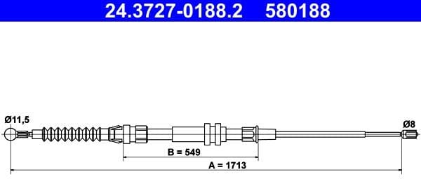 Cable handbrake 24.3727-0188.2 - image 2