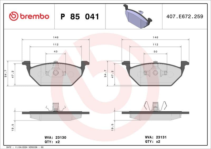 Brake pads front, Top Quality P85041 - image 3