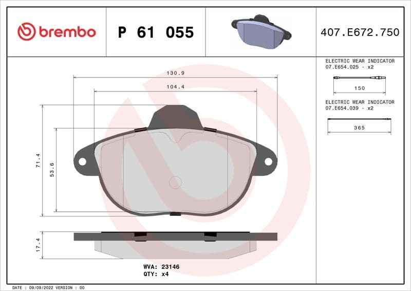 Brake Pad Set, disc brake PRIME LINE P61055 - image 3